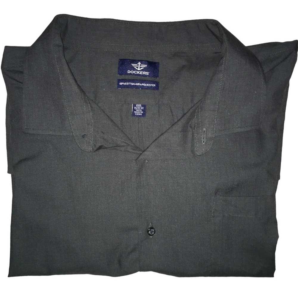 Dockers Long Sleeve Gray Button Down Shirt Size 3XL